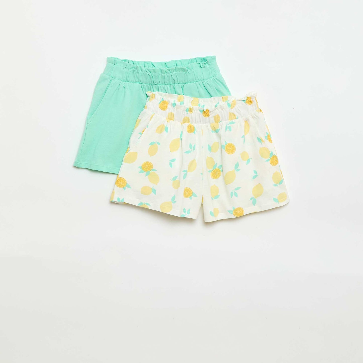 2-Pack Elastic Waist Shorts WHITE
