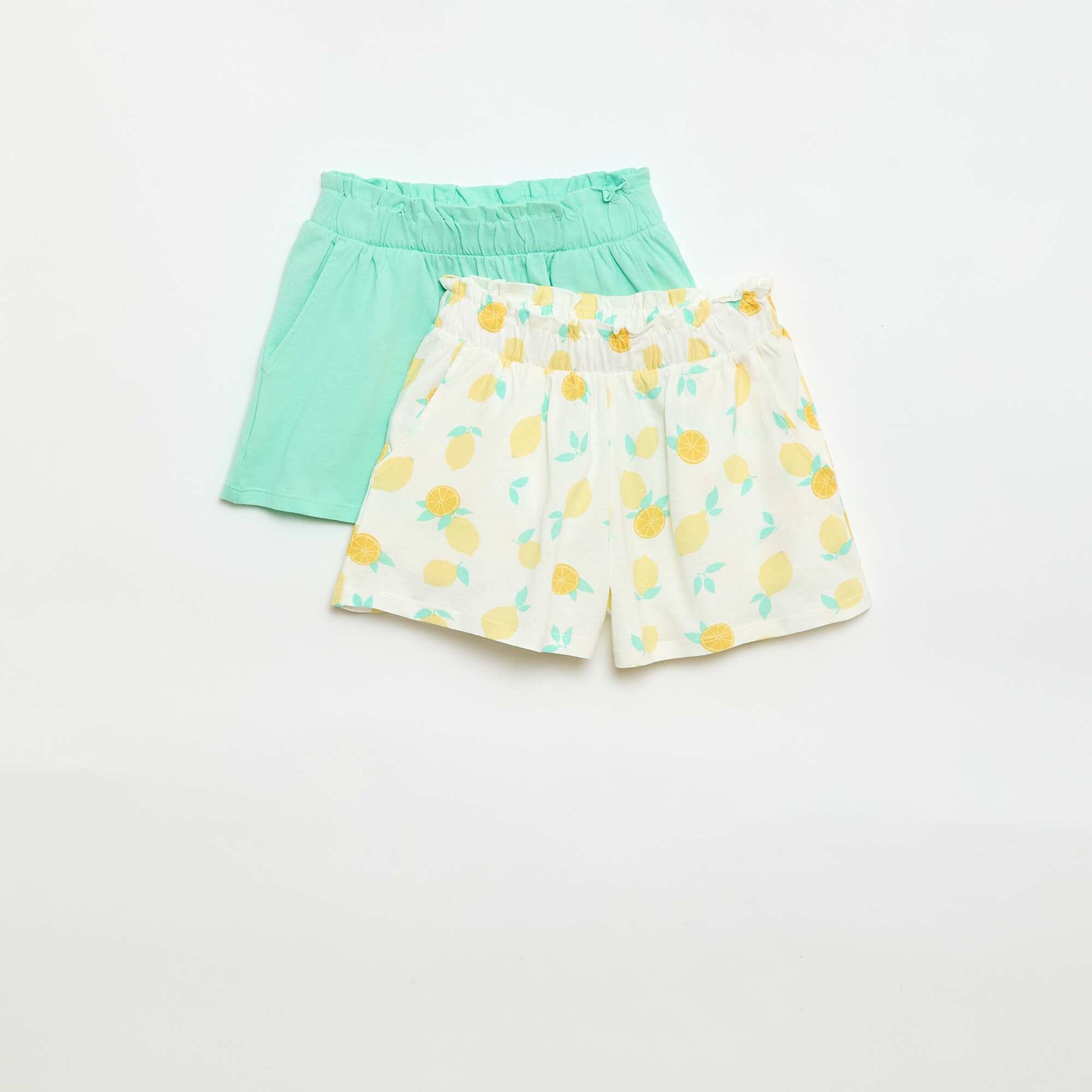 2-Pack Elastic Waist Shorts WHITE