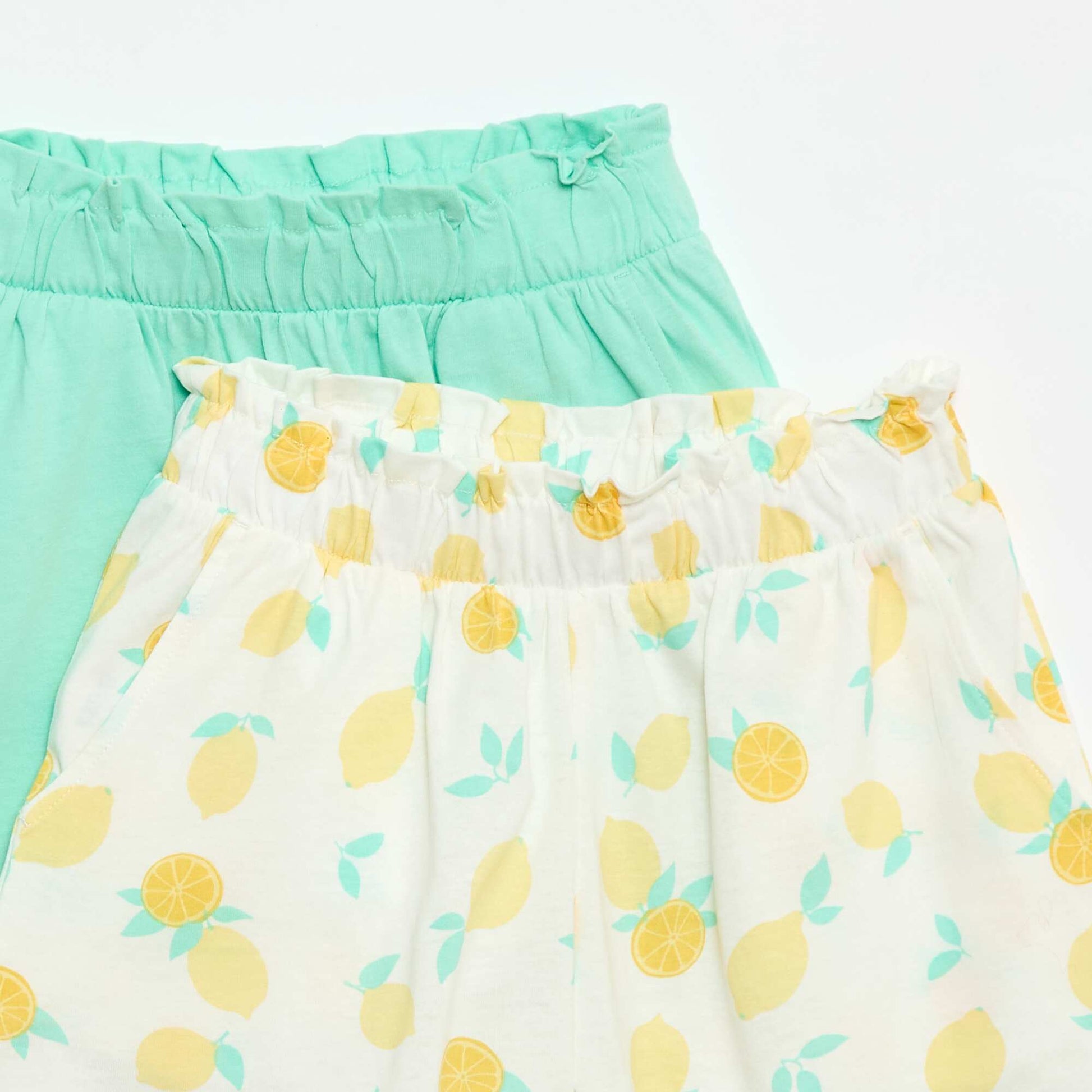 2-Pack Elastic Waist Shorts WHITE