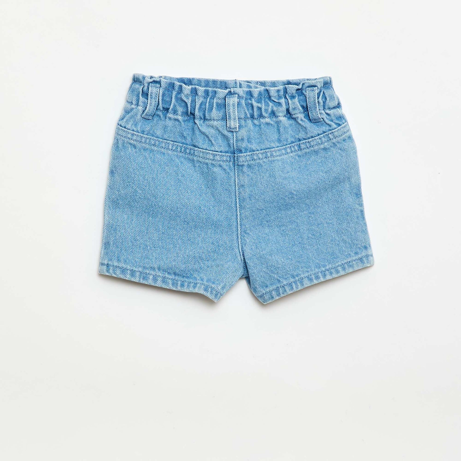 'Disney' Embroidered Denim Shorts BLUE