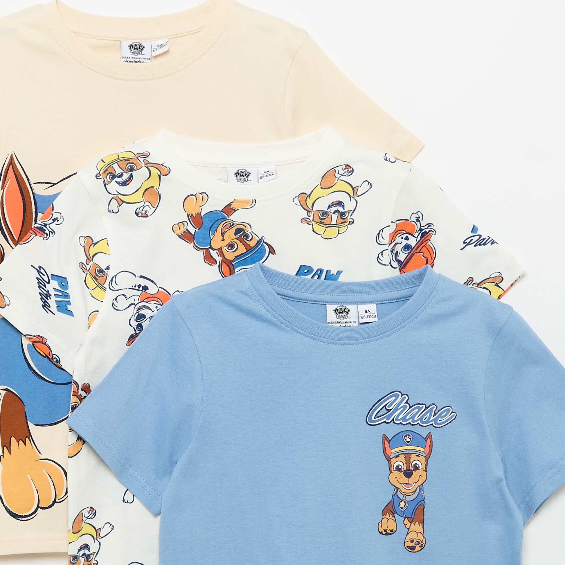 3-Pack 'Paw Patrol' Short-Sleeved T-shirts BLUE