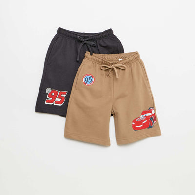 Pack of 'Cars' Fleece Bermuda Shorts BROWN