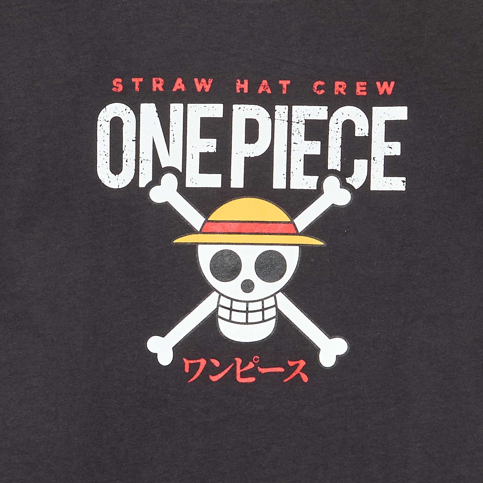 One Piece Short-Sleeve Printed Cotton T-Shirt BLACK