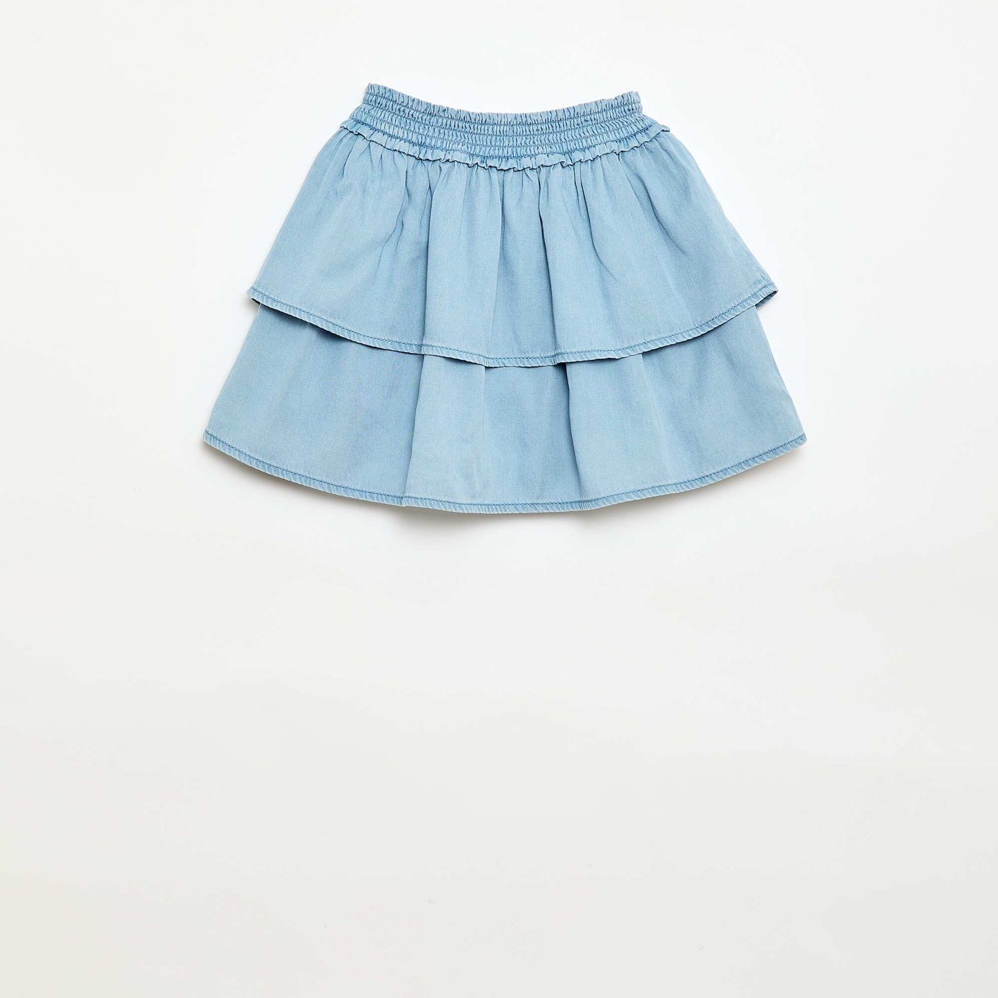 Cotton flared skirt with elasticated waist BLUE