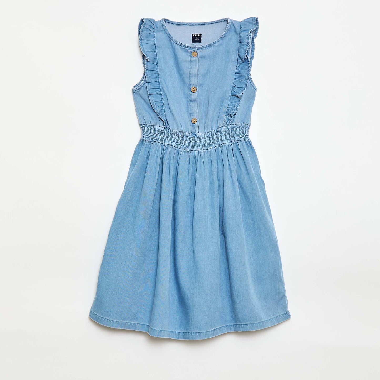 Sleeveless dress in lightweight fabric BLUE