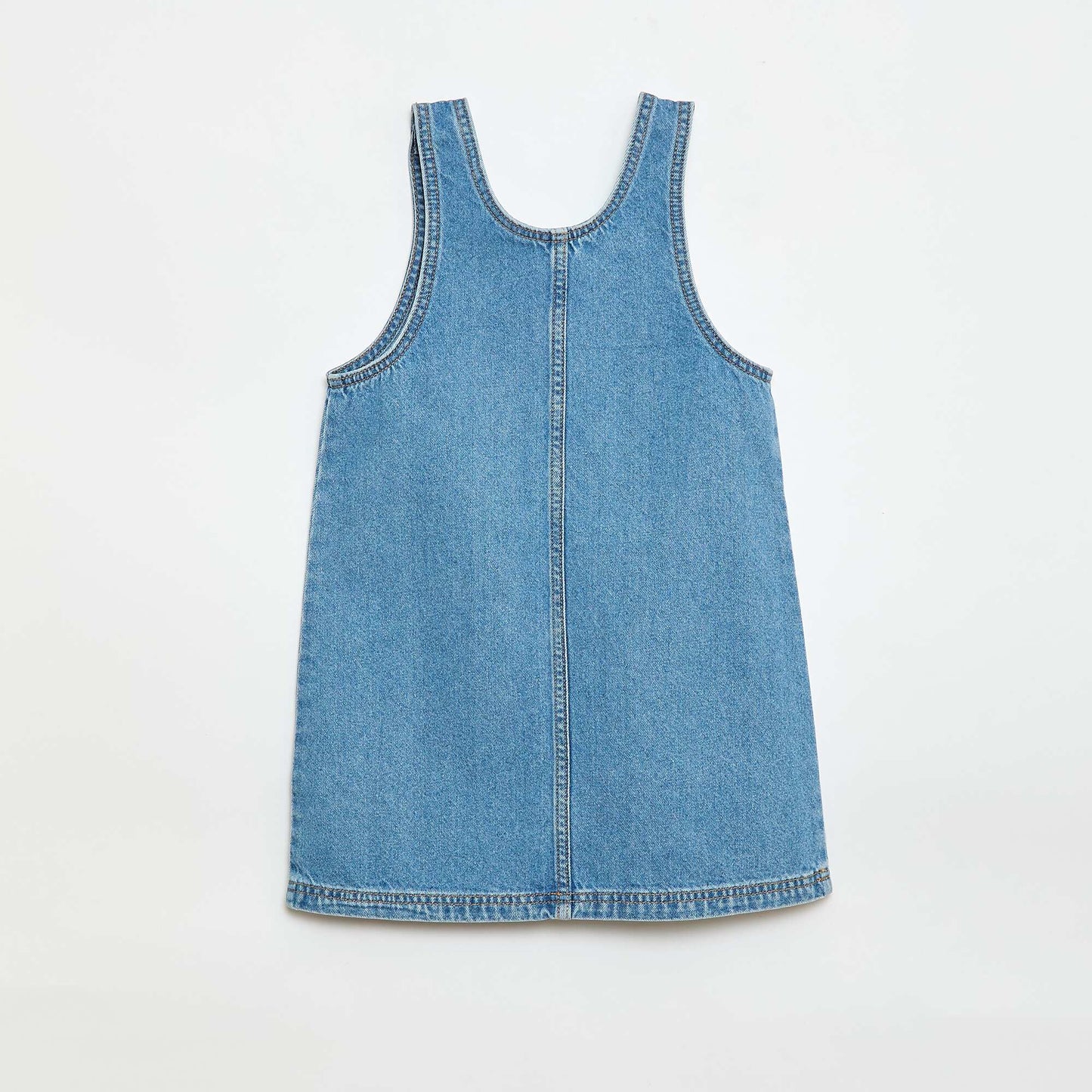 Denim Short Dungaree Dress BLUE