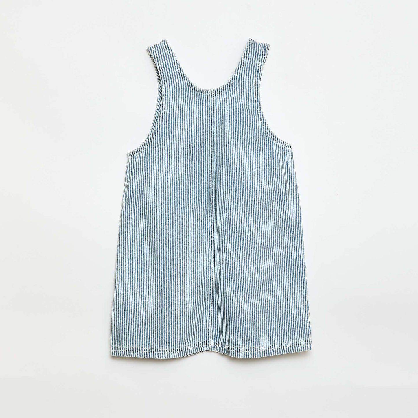 Denim Short Dungaree Dress BLUE