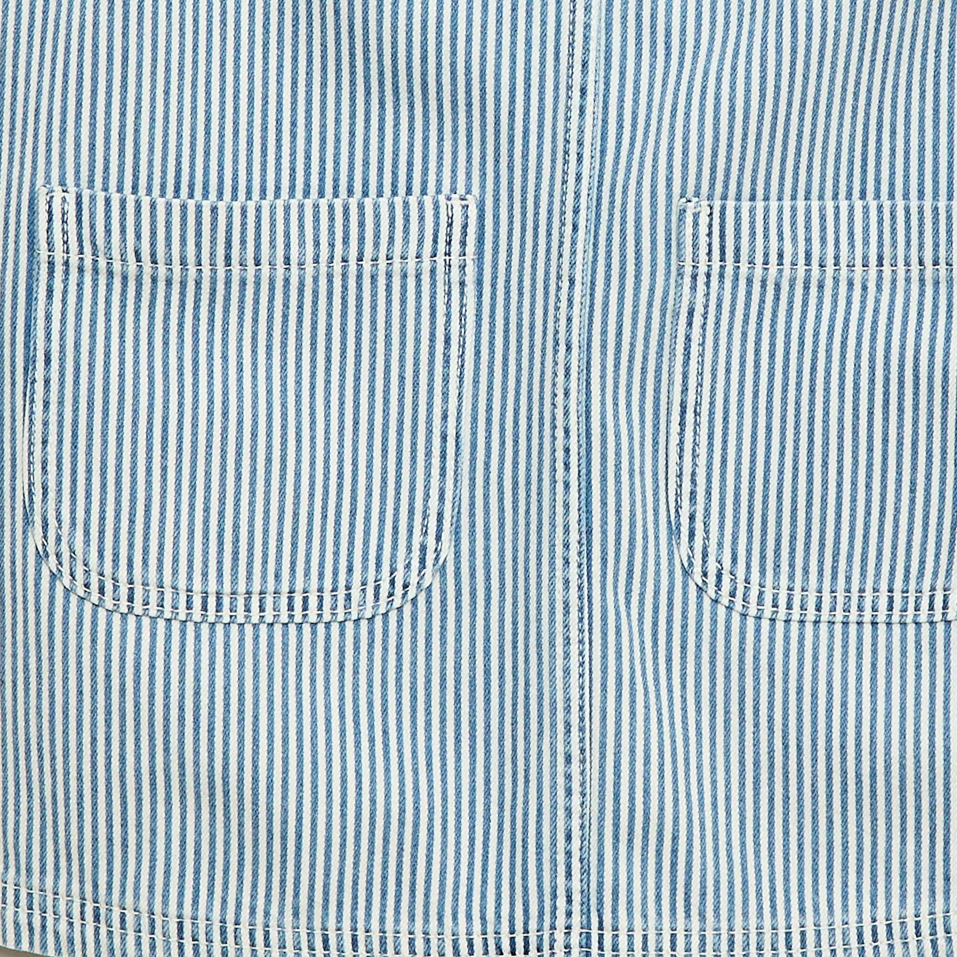 Denim Short Dungaree Dress BLUE