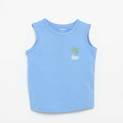 Tank Top with Chest Patch BLUE