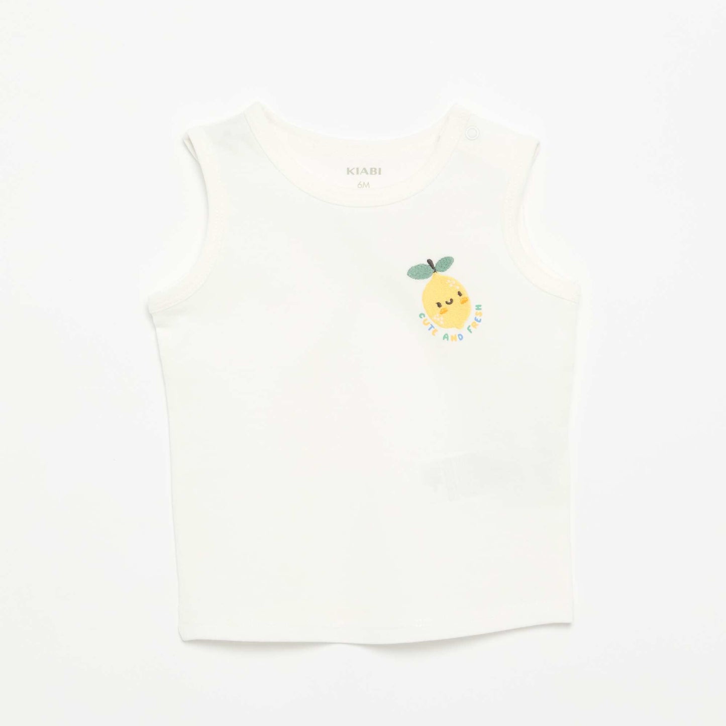 Tank Top with Chest Patch WHITE