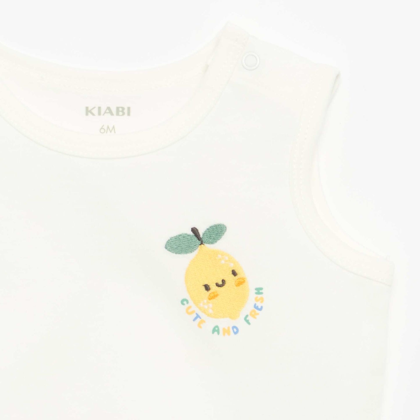 Tank Top with Chest Patch WHITE