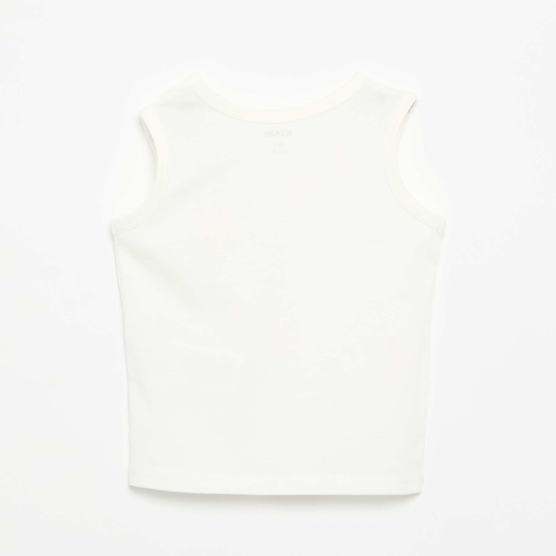 Tank Top with Chest Patch WHITE
