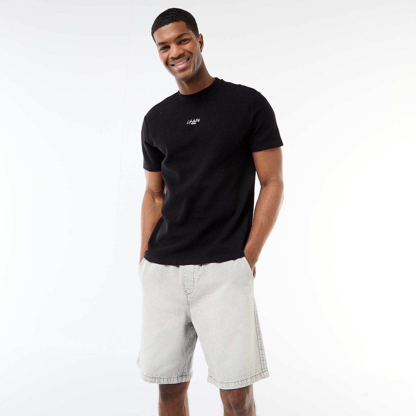 Short-Sleeved Cotton Piqué T-Shirt GREY