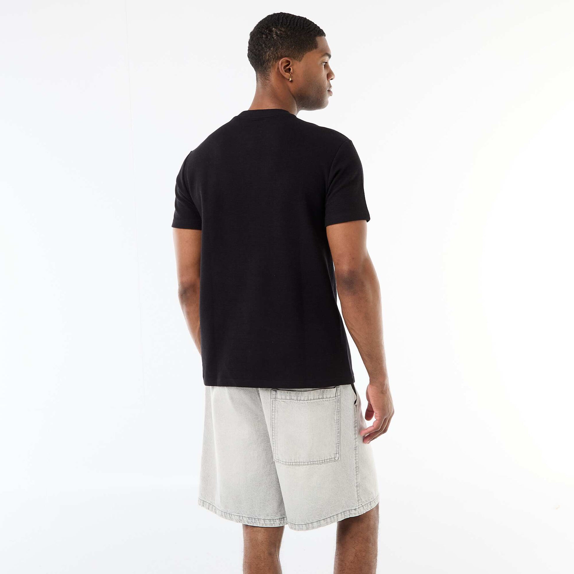 Short-Sleeved Cotton Piqué T-Shirt GREY