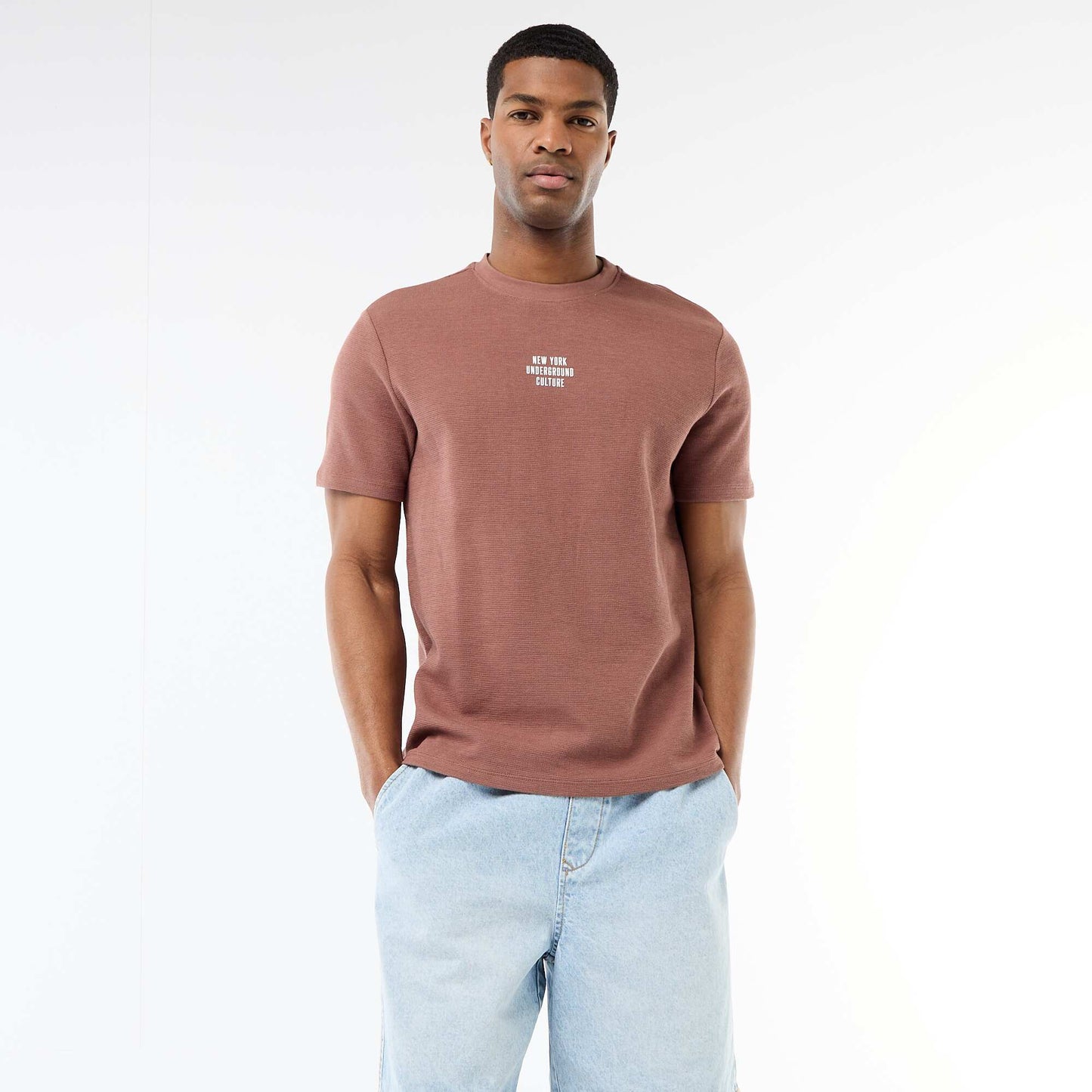 Short-Sleeved Cotton Piqué T-Shirt GREY