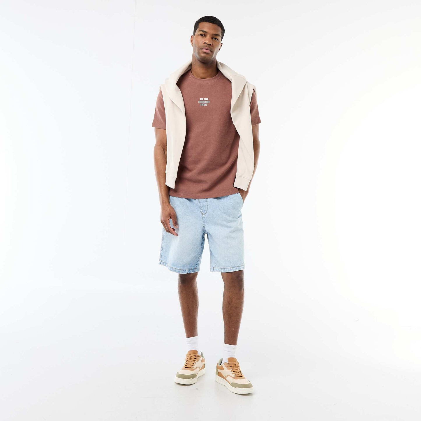 Short-Sleeved Cotton Piqué T-Shirt GREY