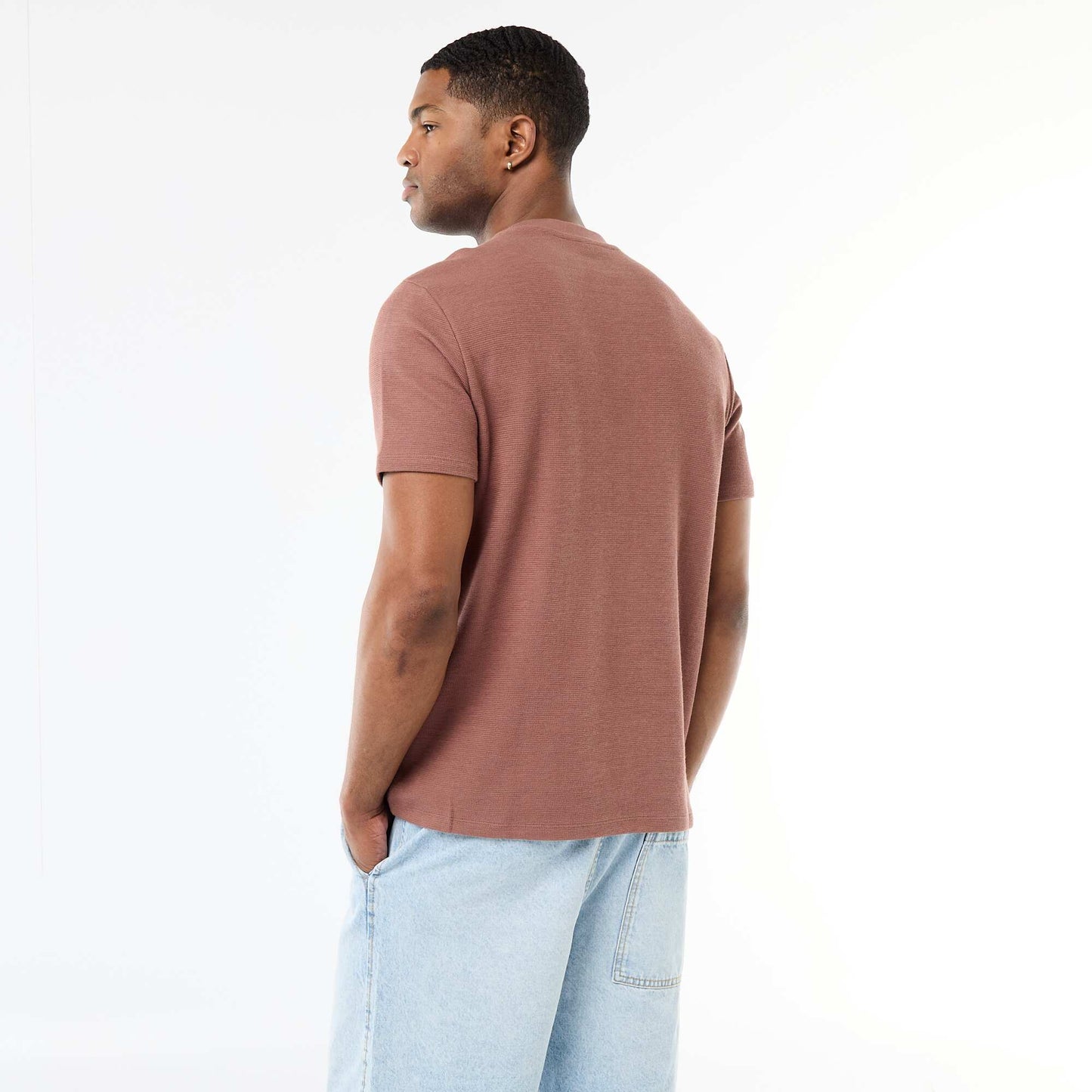 Short-Sleeved Cotton Piqué T-Shirt GREY