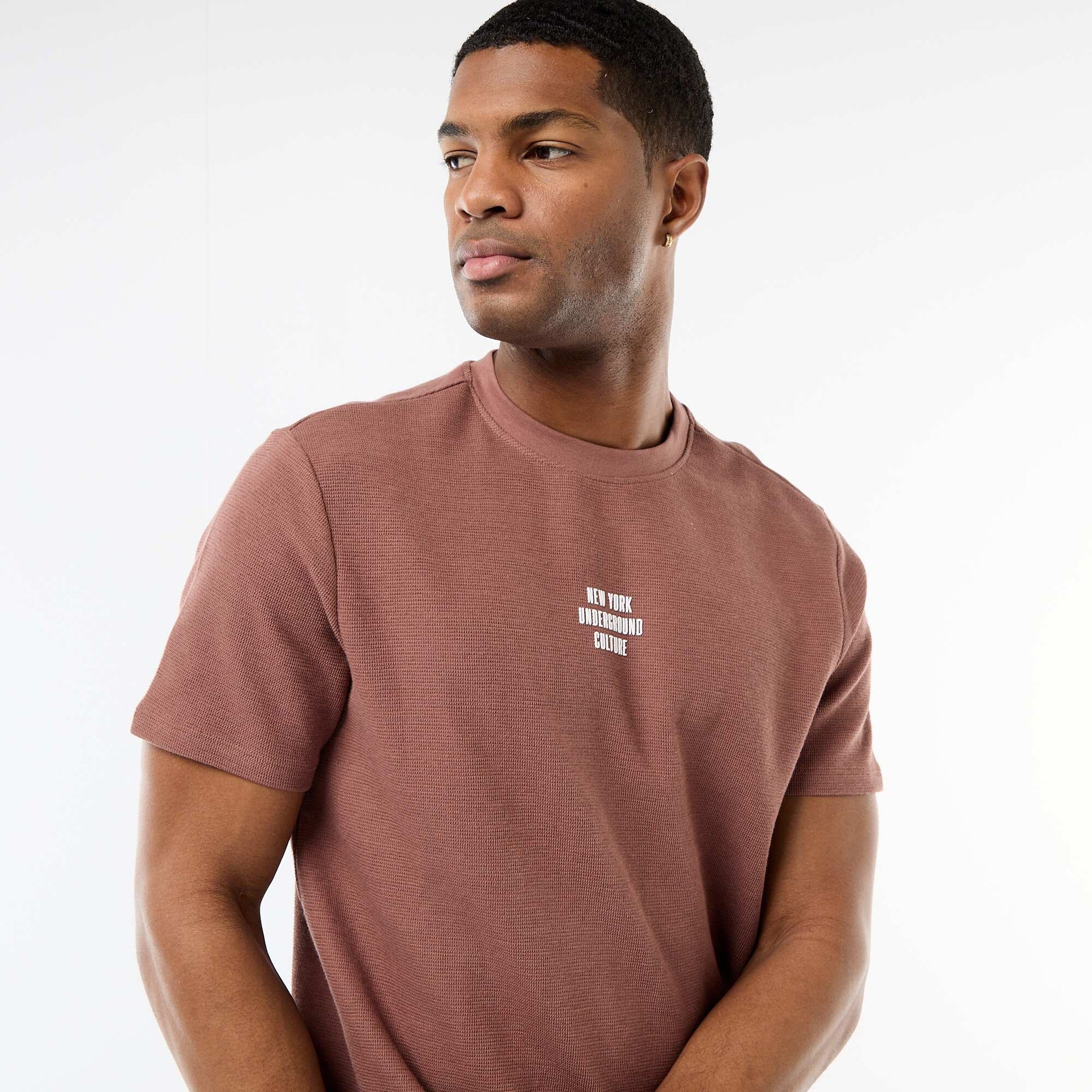 Short-Sleeved Cotton Piqué T-Shirt GREY