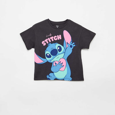 Short-Sleeved \'Disney\' T-shirt BLACK