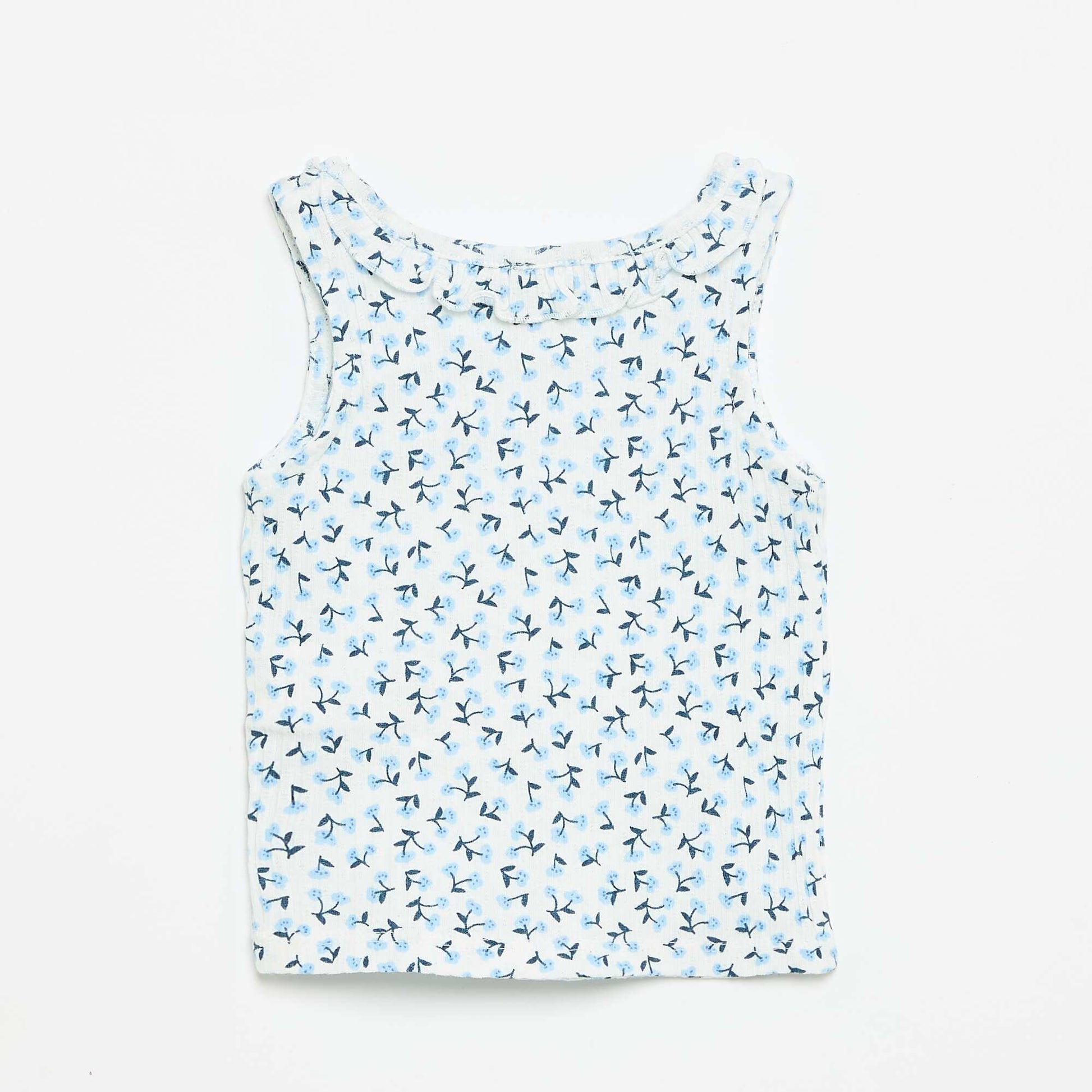 Pointelle Knit Shorts and Tank Top Set BLUE