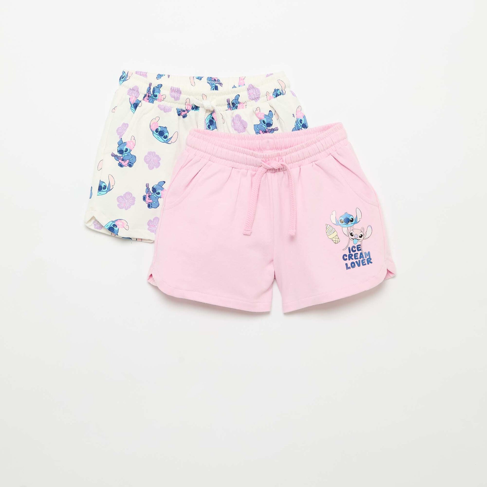 Pack of 2 \'Disney\' Unbrushed Fleece Shorts PINK