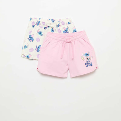 Pack of 2 \'Disney\' Unbrushed Fleece Shorts PINK