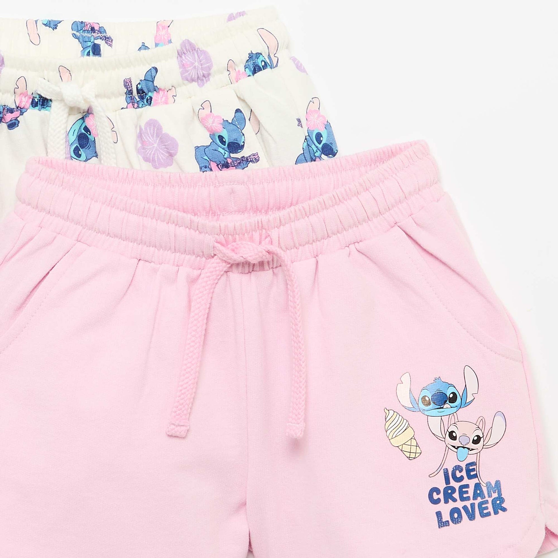 Pack of 2 \'Disney\' Unbrushed Fleece Shorts PINK