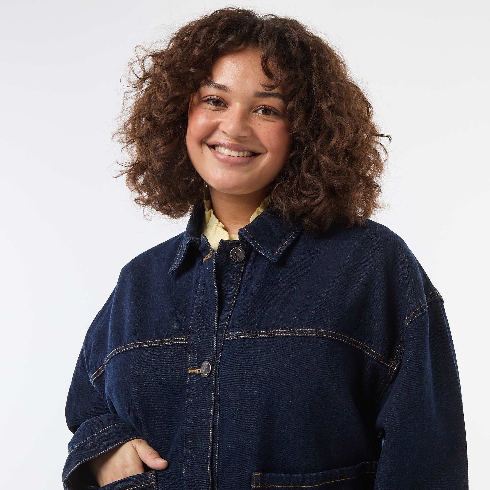 Long Denim Jacket BLUE