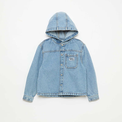 Denim Jacket with Hood BLUE