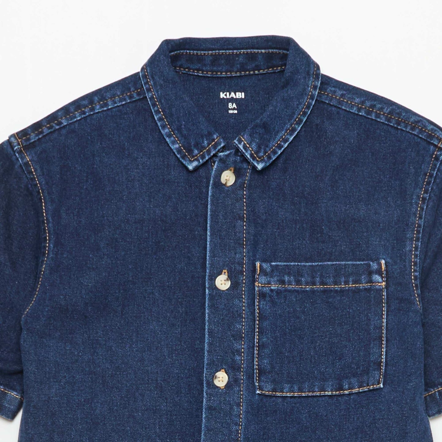 Short-Sleeve Denim Shirt BLUE