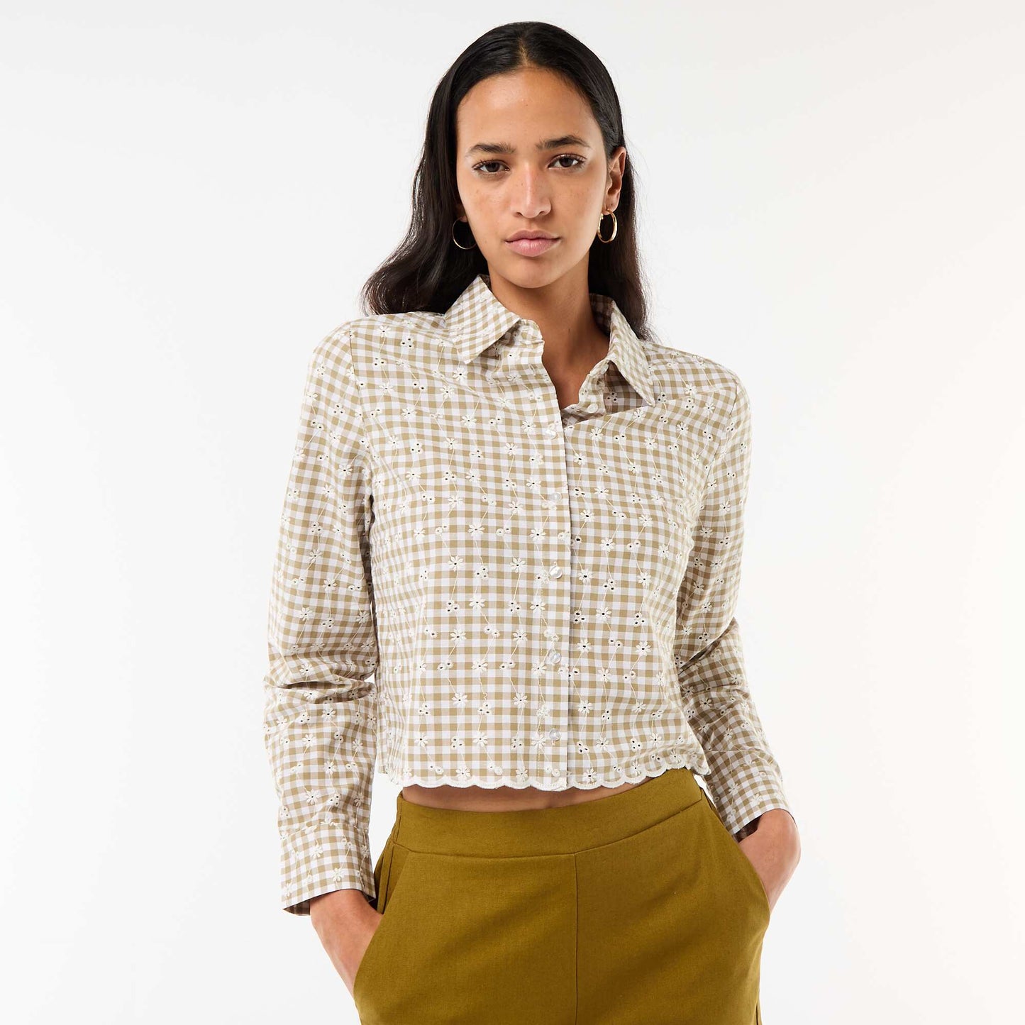 All-Over Embroidered Shirt GREEN