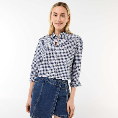 All-Over Embroidered Shirt BLUE