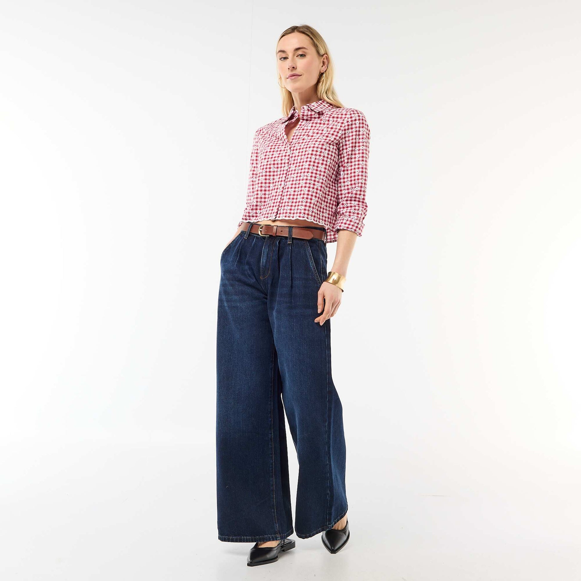 All-Over Embroidered Shirt RED