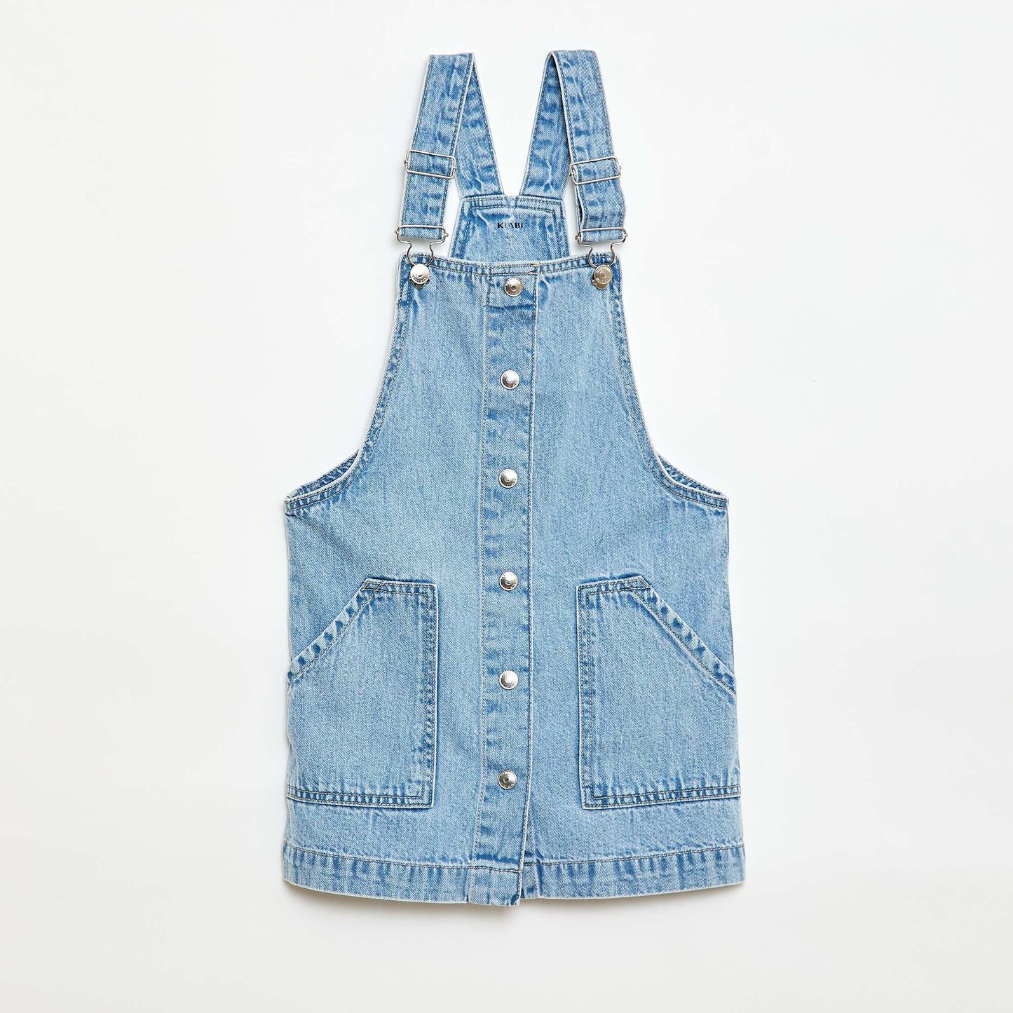 Denim Overalls Dress BLUE