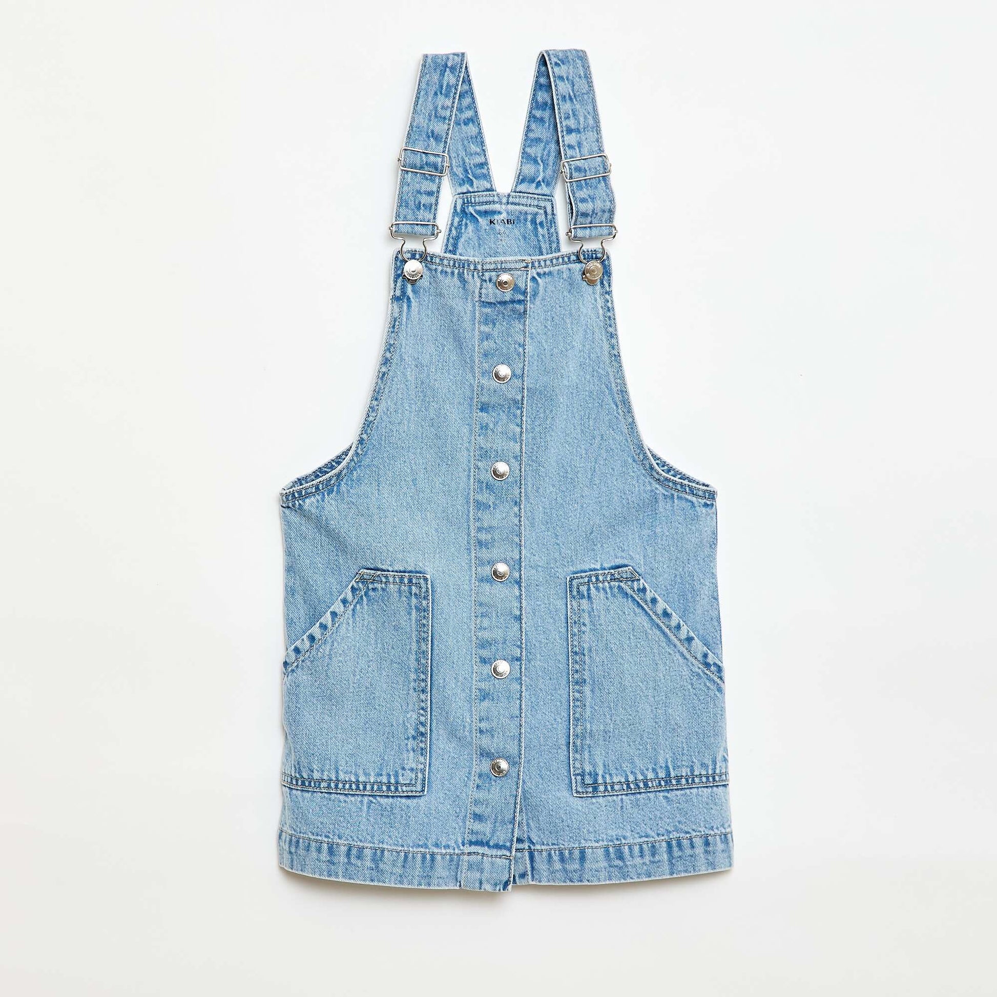 Denim Overalls Dress BLUE