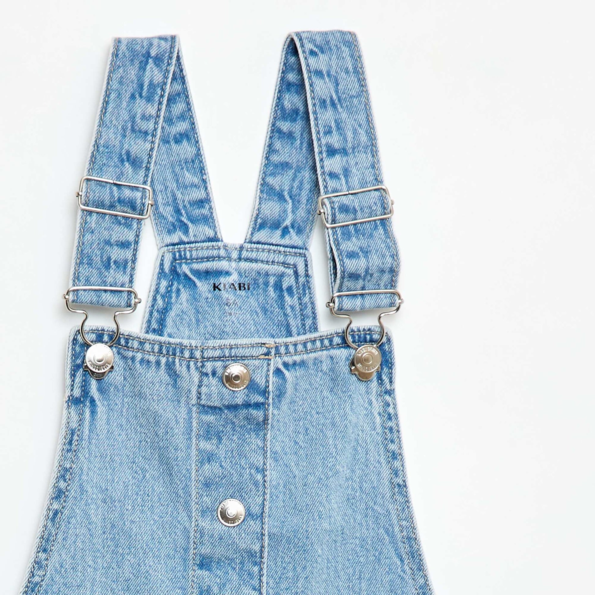 Denim Overalls Dress BLUE