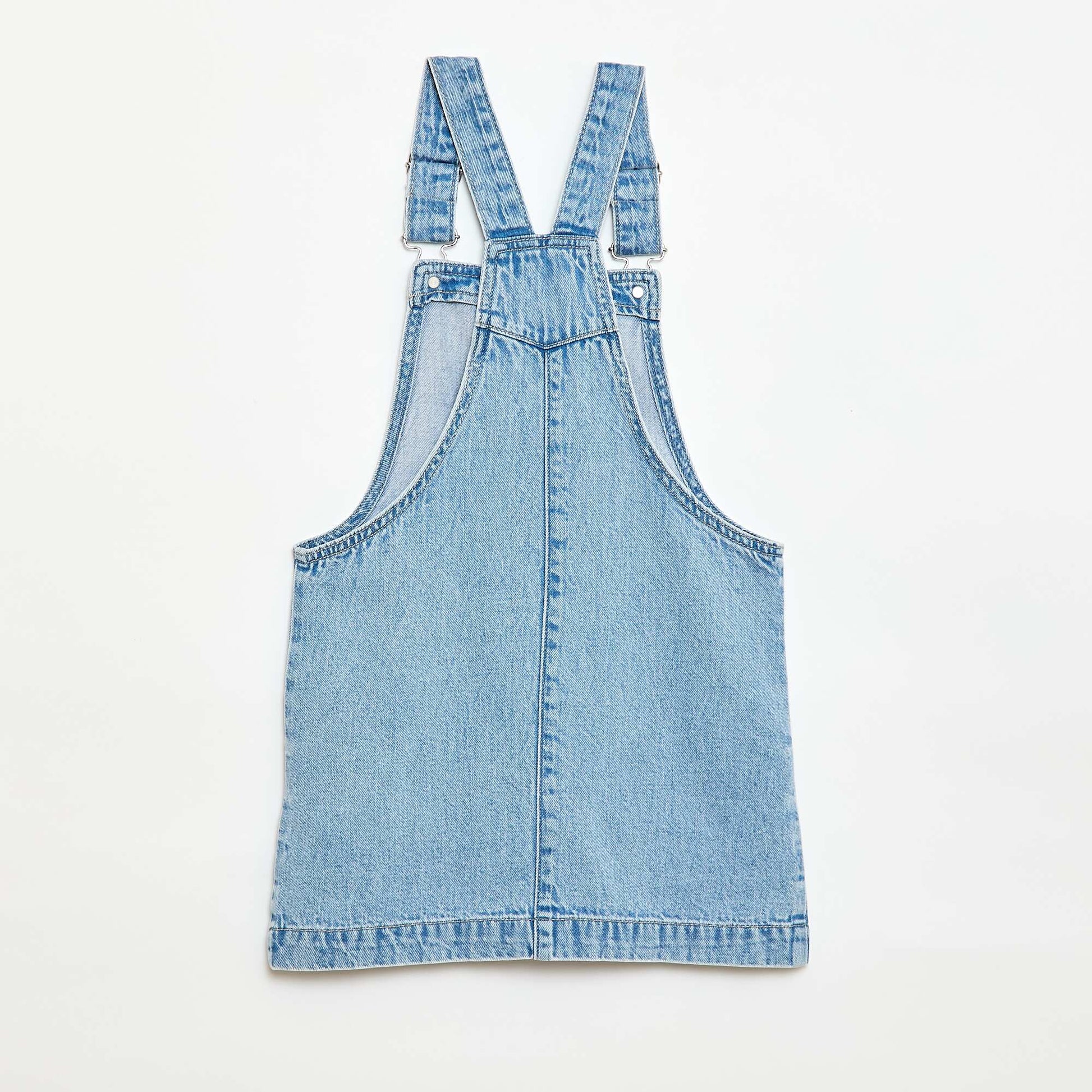 Denim Overalls Dress BLUE