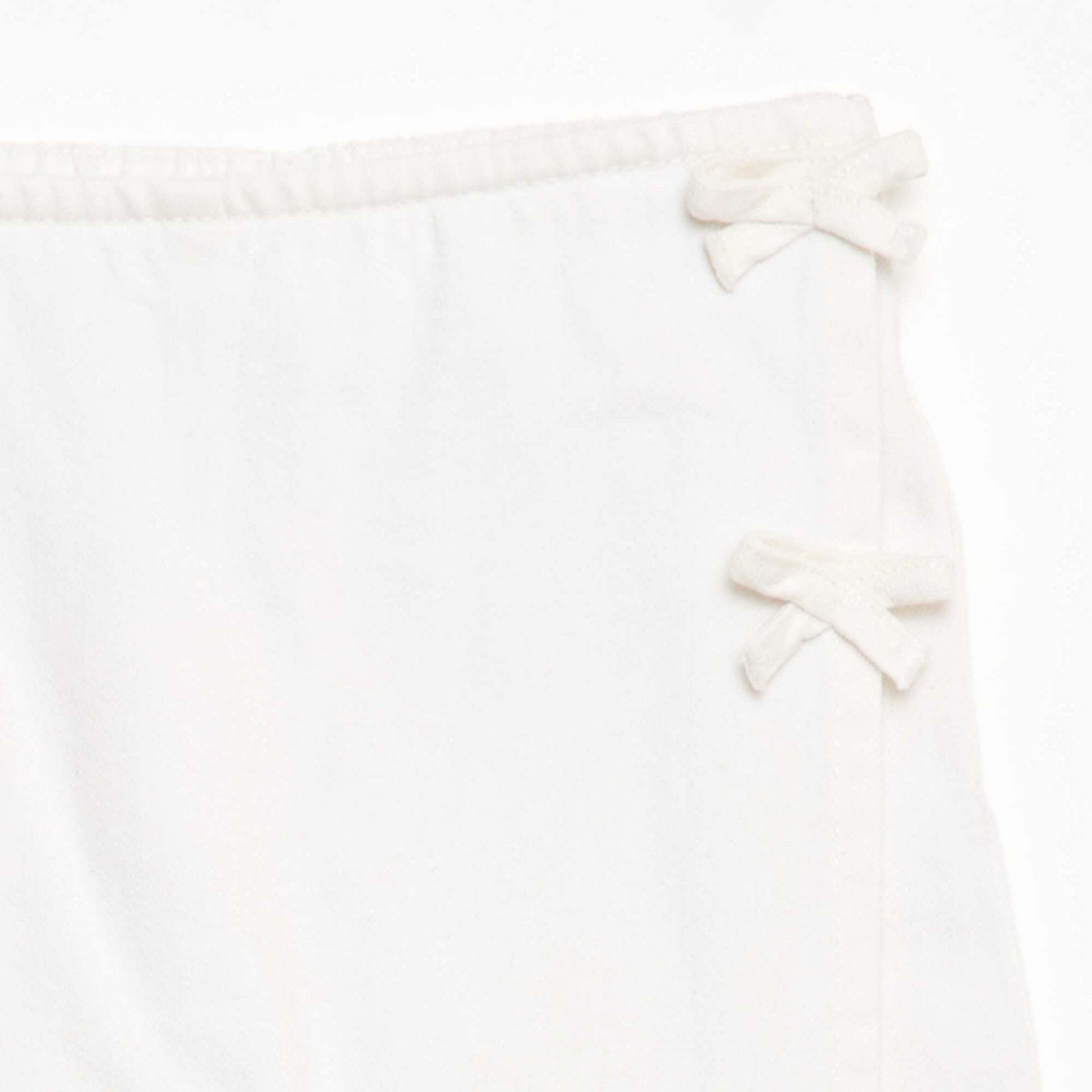 Denim Mini Skort with Tie Details WHITE