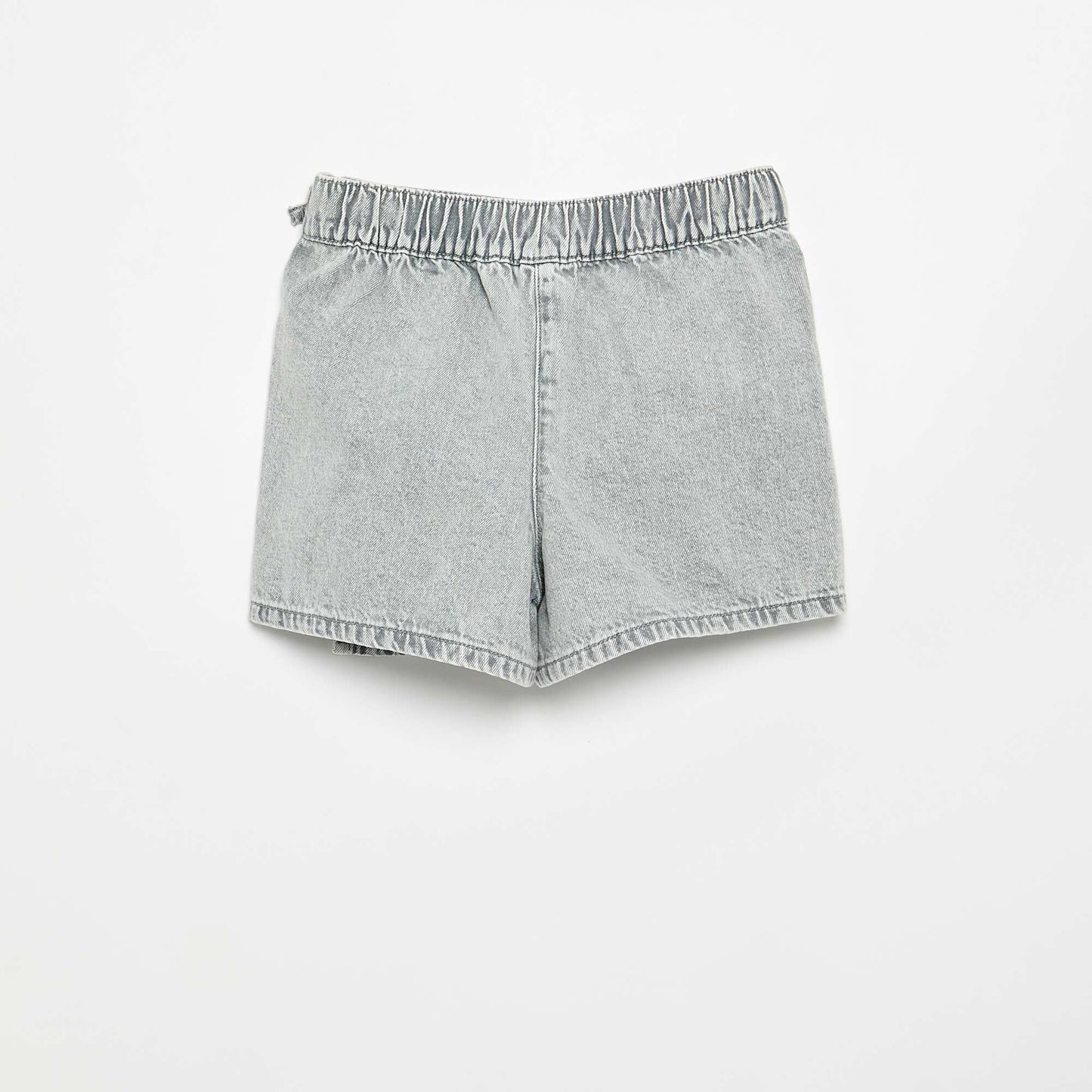Denim Mini Skort with Tie Details GREY