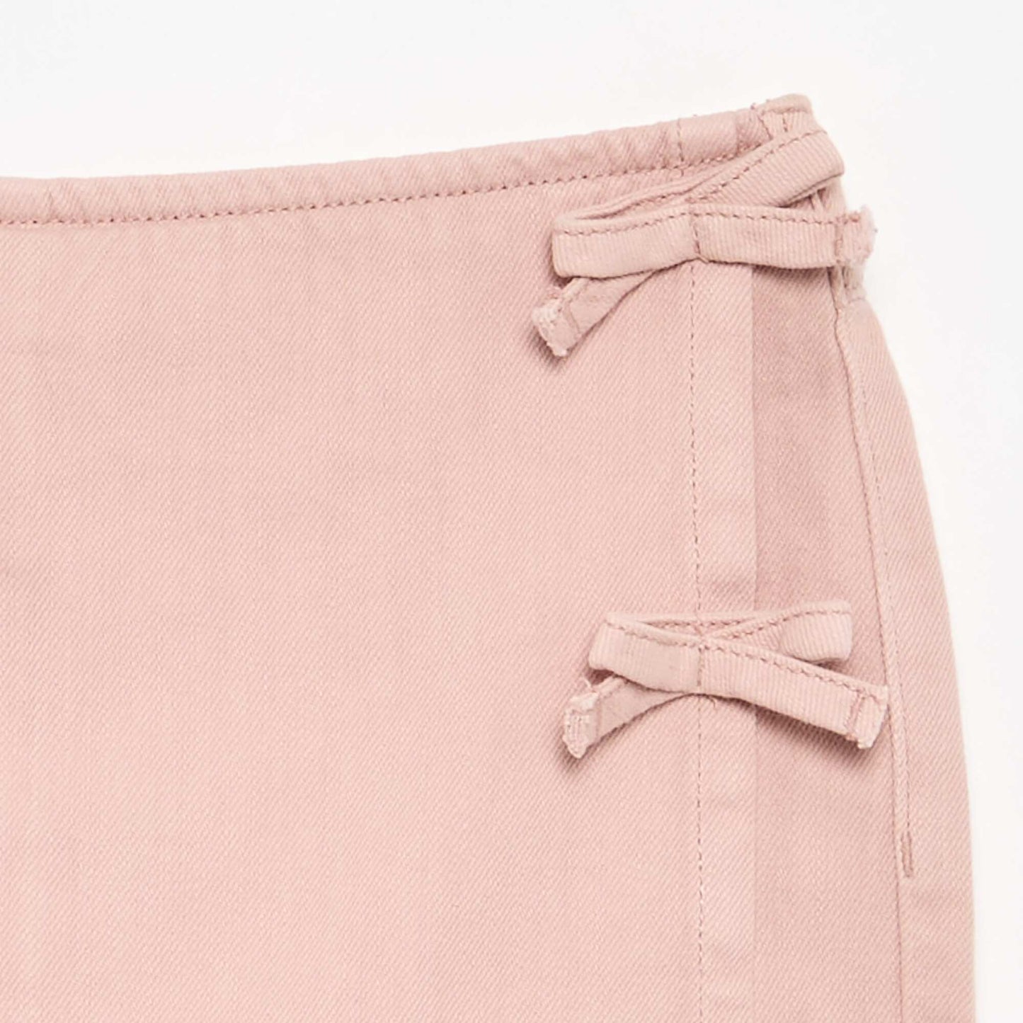 Denim Mini Skort with Tie Details PURPLE