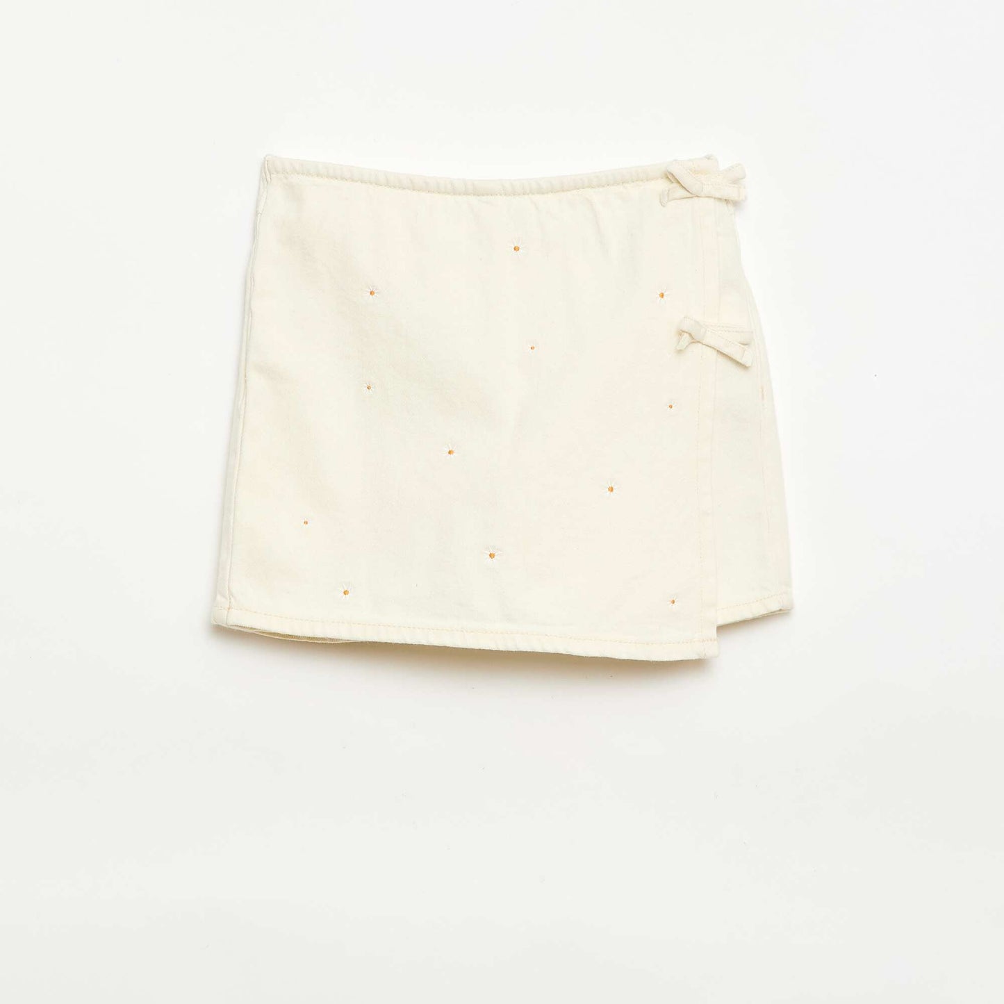 Skort with all-over embroidered patterns BEIGE
