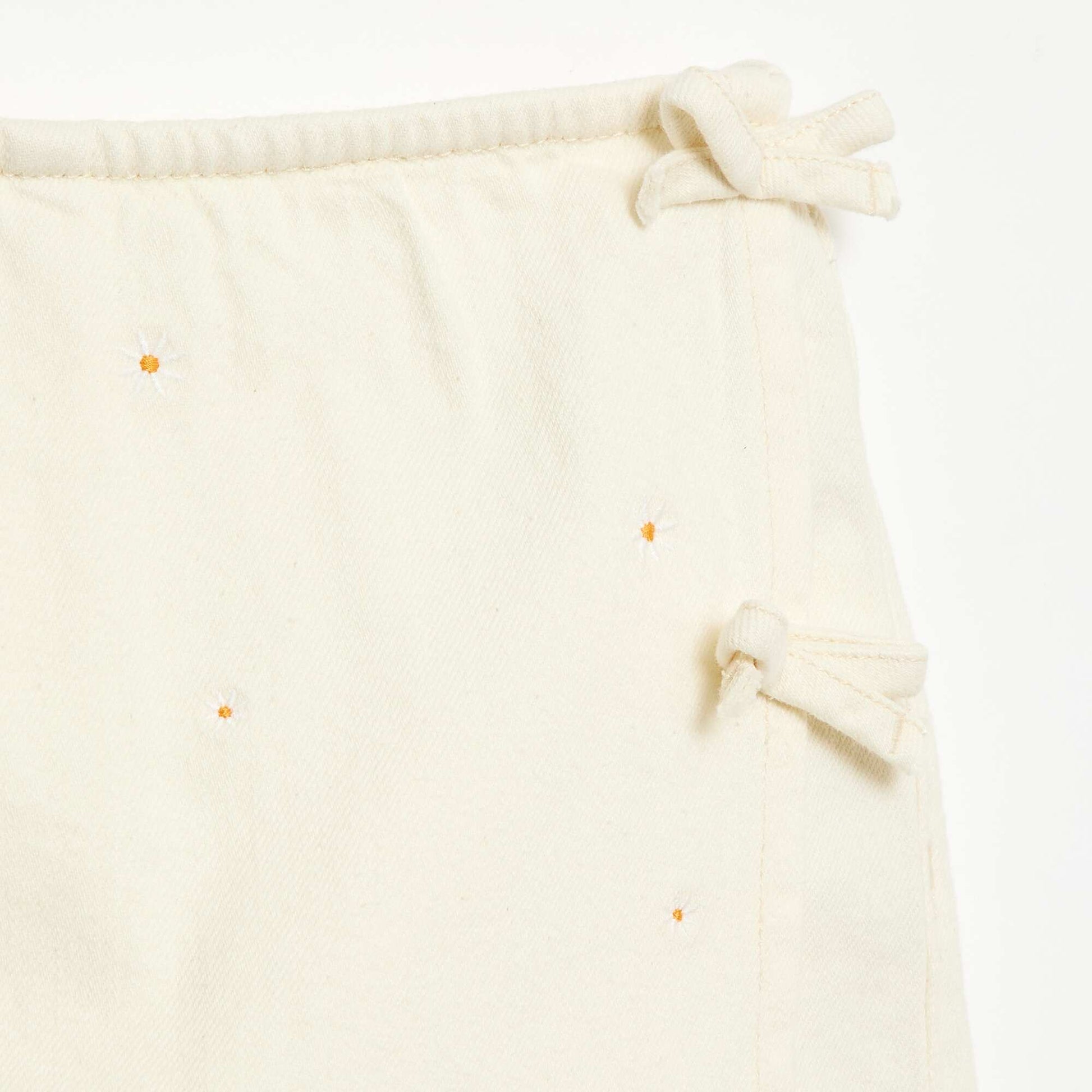 Skort with all-over embroidered patterns BEIGE