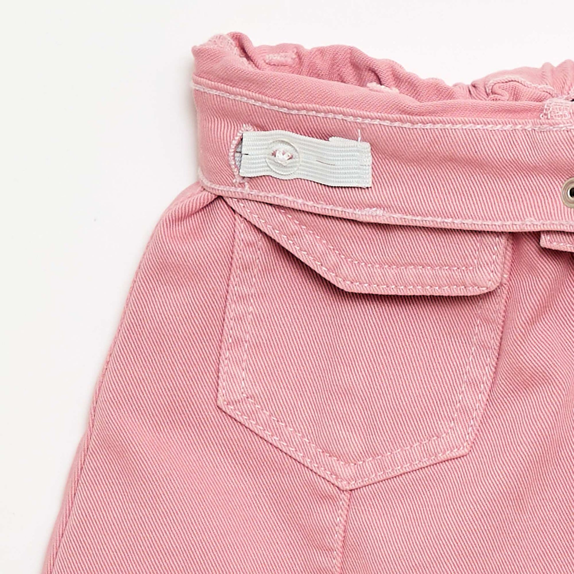 Button-Front Denim Skirt PINK