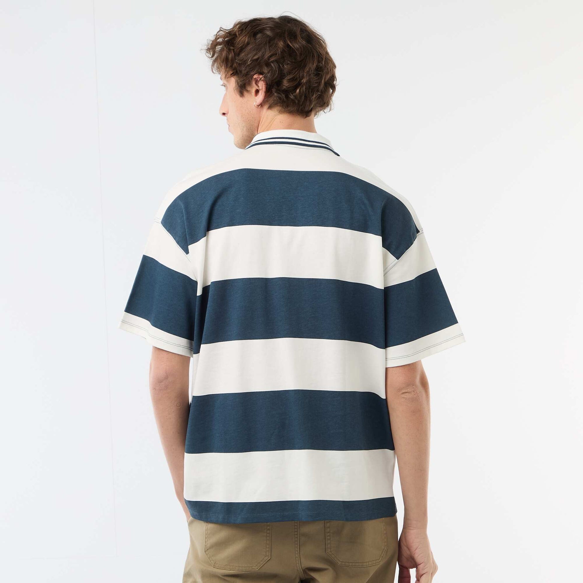 Short-Sleeve Rugby Polo Shirt BLUE