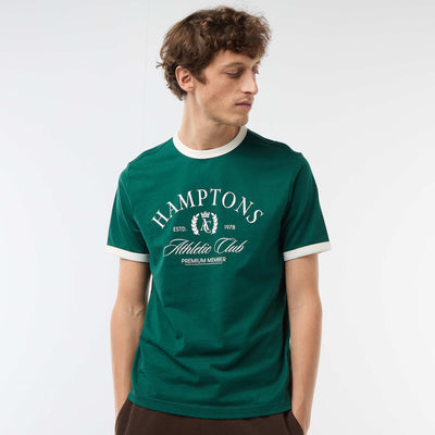 Printed T-shirt with Contrasting Trim GREEN