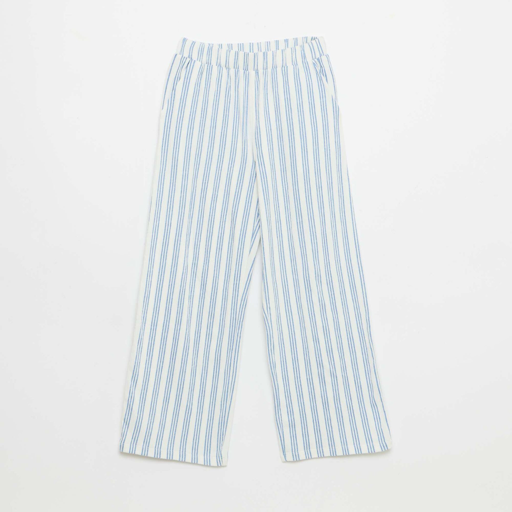Wide Crêpe Knit Trousers WHITE