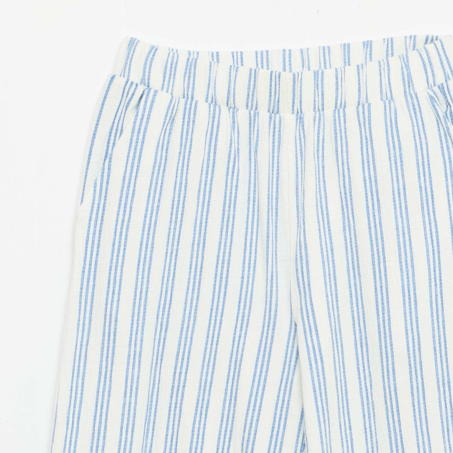 Wide Crêpe Knit Trousers WHITE