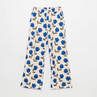 Wide Crêpe Knit Trousers BEIGE