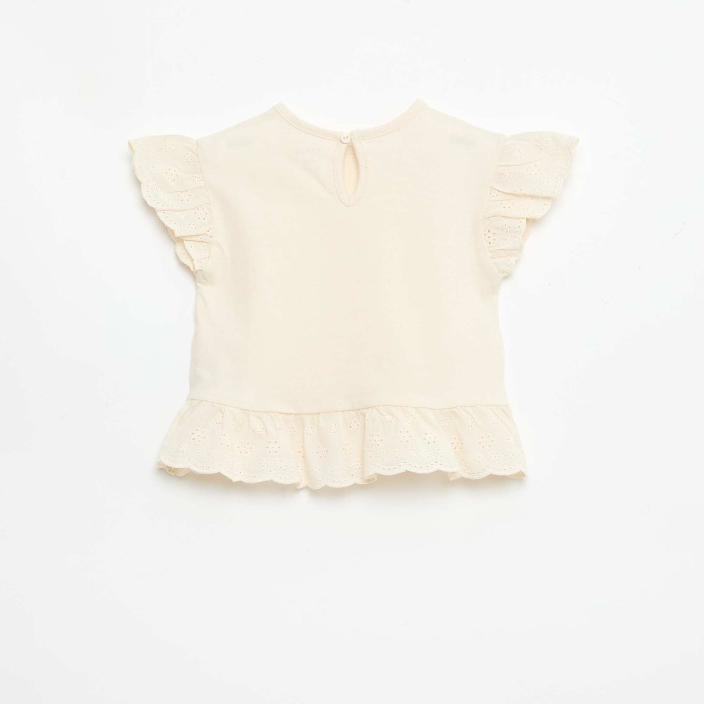 Eyelet Embroidery Jersey T-Shirt WHITE