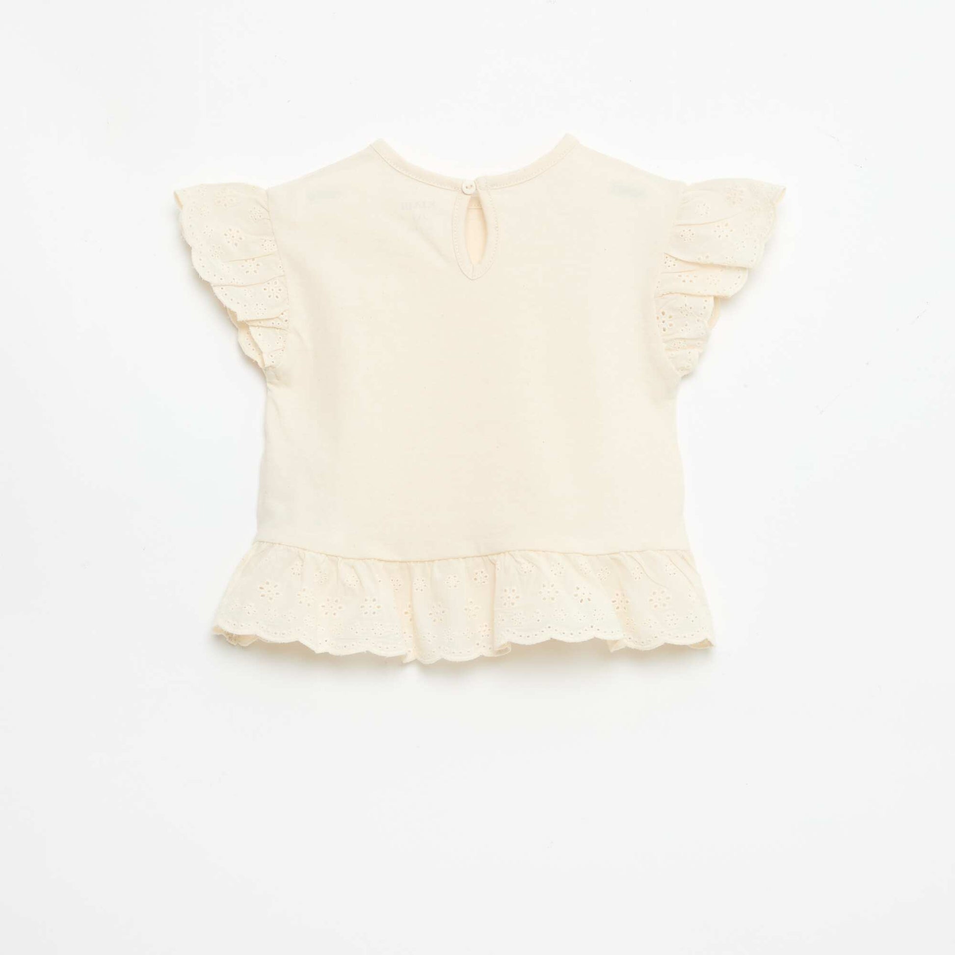 Eyelet Embroidery Jersey T-Shirt WHITE